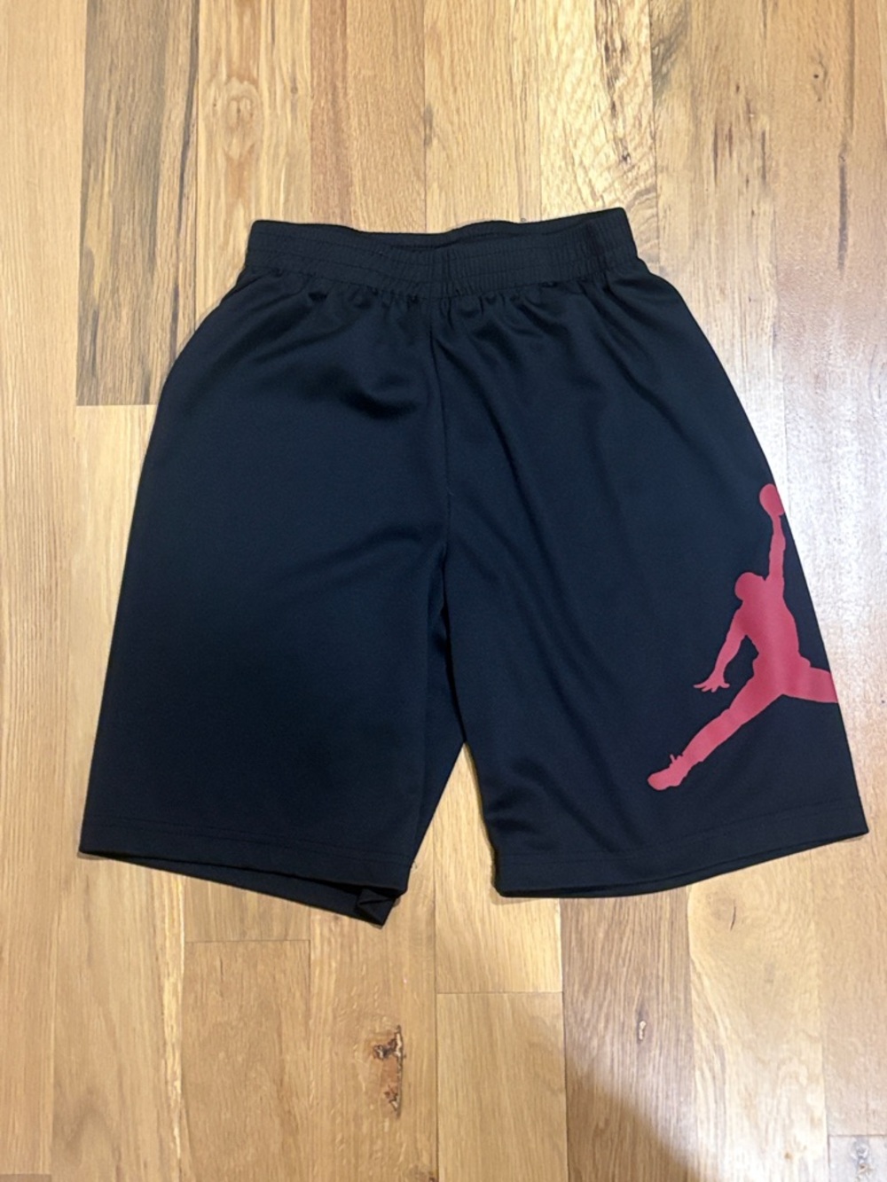 Jordan Black Shorts with Red Jumpman Graphic Youtb Large